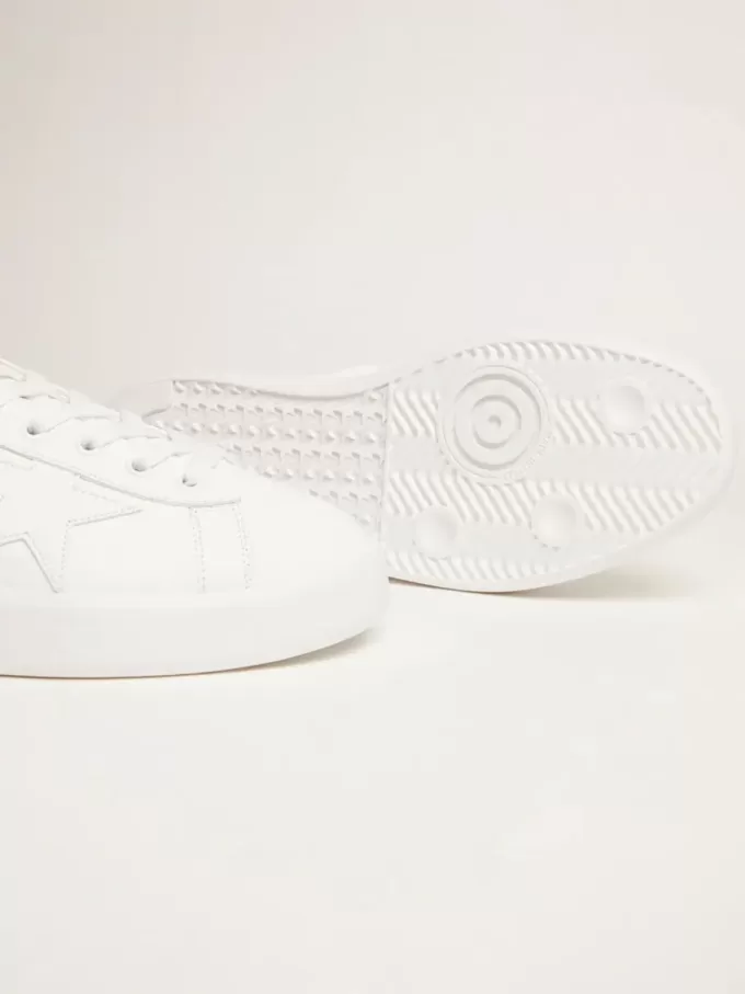 Sneakers Purestar bianche con linguetta sul tallone arancione fluorescente Sneakers Purestar bianche con linguetta sul tallone arancione fluorescente