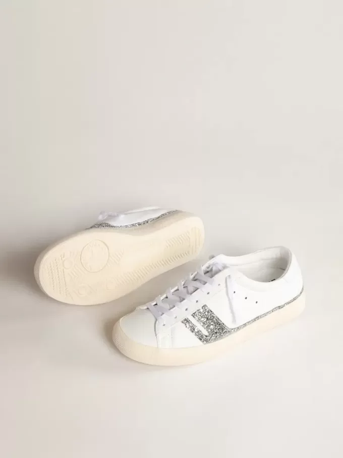 Sneakers sostenibili Yatay modello 1B con tomaia bianca a base biologica e glitter riciclato argento Y Sneakers sostenibili Yatay modello 1B con tomaia bianca a base biologica e glitter riciclato argento Y