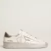 Sneakers Stardan con stella e linguetta sul tallone in pelle metallizzata argento Sneakers Stardan con stella e linguetta sul tallone in pelle metallizzata argento