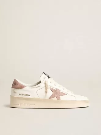 Sneakers Stardan con stella in pelle rosa testurizzata e tallone