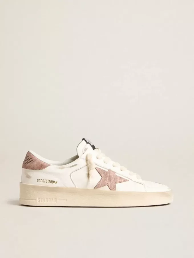 Sneakers Stardan con stella in pelle rosa testurizzata e tallone Sneakers Stardan con stella in pelle rosa testurizzata e tallone