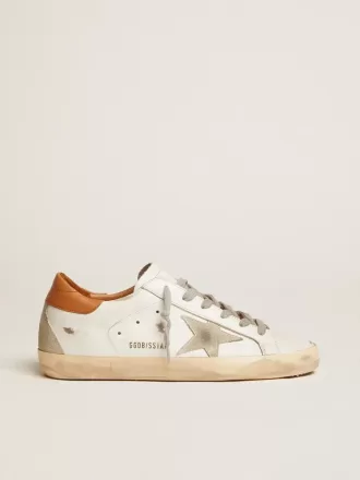 Sneakers Super-Star da donna con stella in pelle scamosciata e linguetta marrone sul tallone