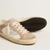 Sneakers Super-Star da donna in pelle scamosciata rosa con stella in pelle metallizzata argento