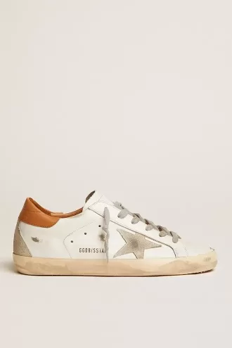 Sneakers Super-Star da uomo con stella in pelle scamosciata e linguetta marrone sul tallone