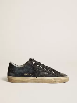 Sneakers V-Star in denim blu notte con stella e puntale in pelle nera
