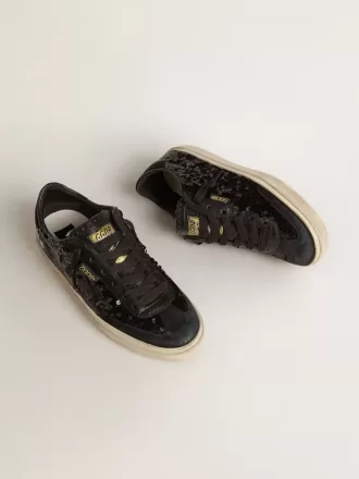 Soul Star da donna in paillettes nere con tallone in camoscio nero
