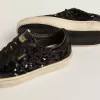 Soul Star da donna in paillettes nere con tallone in camoscio nero