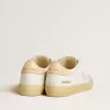 Soul Star da donna in pelle bianca con linguetta sul tallone in pelle rosa