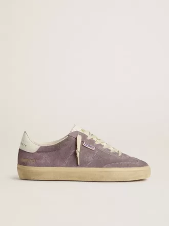 Soul Star da donna in pelle scamosciata lilla con linguetta sul tallone in pelle bianca