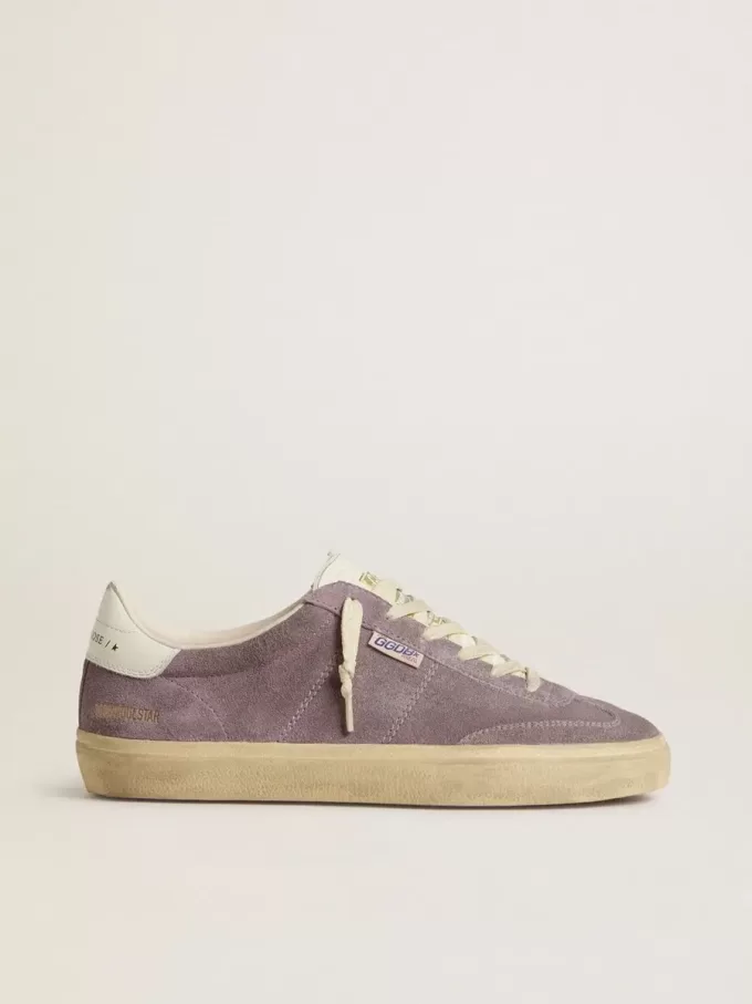 Soul Star da donna in pelle scamosciata lilla con linguetta sul tallone in pelle bianca