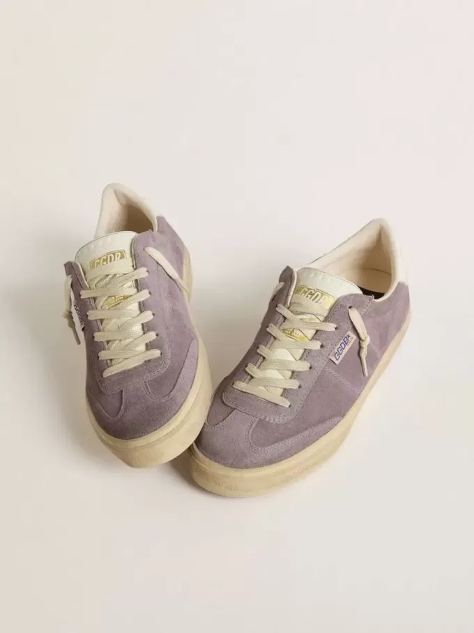 Soul Star da donna in pelle scamosciata lilla con linguetta sul tallone in pelle bianca