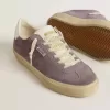 Soul Star da donna in pelle scamosciata lilla con linguetta sul tallone in pelle bianca