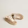 Soul Star da donna in pelle scamosciata rosa con tallone in pelle bianco latte