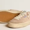 Soul Star da donna in pelle scamosciata rosa con tallone in pelle bianco latte