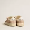 Soul Star da donna in pelle scamosciata rosa con tallone in pelle bianco latte