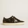 Soul Star da donna in vernice nera con linguetta sul tallone in pelle nera