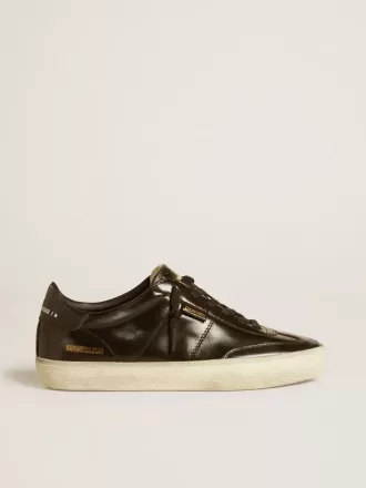 Soul Star da donna in vernice nera con linguetta sul tallone in pelle nera