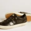 Soul Star da donna in vernice nera con linguetta sul tallone in pelle nera