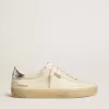 Soul Star in nappa bianca con linguetta sul tallone in pelle metallizzata argento Soul Star in nappa bianca con linguetta sul tallone in pelle metallizzata argento