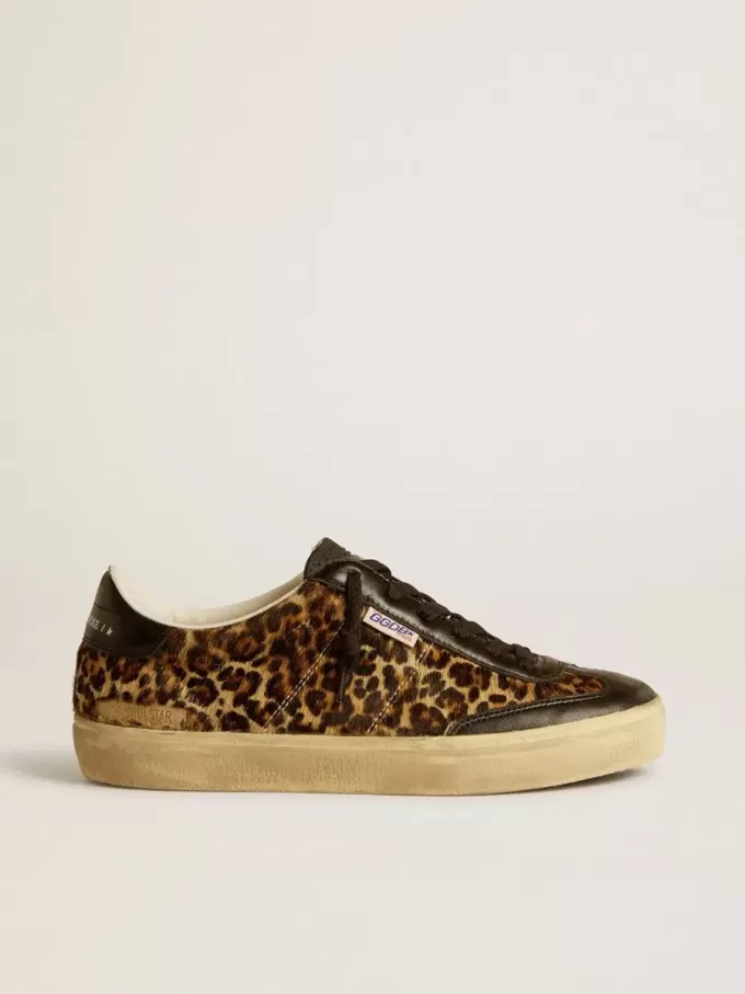 Soul Star in pelle di pony con stampa leopardata, tallone e inserti in nappa nera