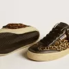Soul Star in pelle di pony con stampa leopardata, tallone e inserti in nappa nera