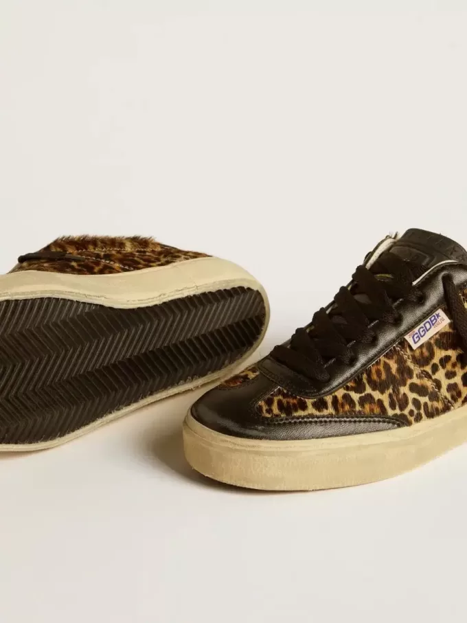 Soul Star in pelle di pony con stampa leopardata, tallone e inserti in nappa nera