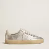 Soul Star in pelle metallizzata argento con linguetta sul tallone in pelle bianca