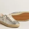 Soul Star in pelle metallizzata argento con linguetta sul tallone in pelle bianca