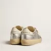 Soul Star in pelle metallizzata argento con linguetta sul tallone in pelle bianca