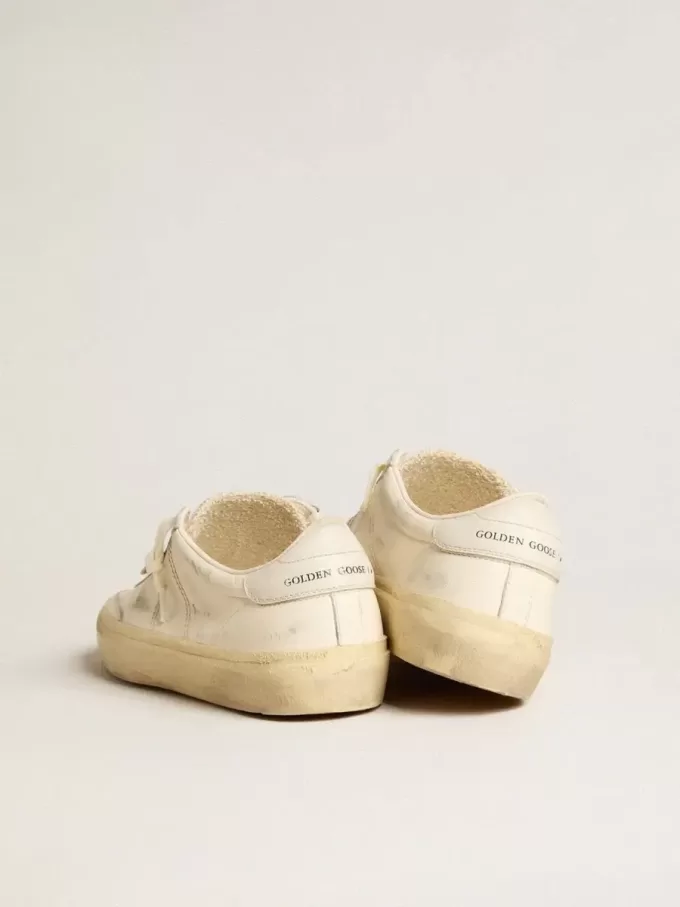 Soul Star in pelle nappa bianca con stella in pelle bianca
