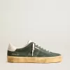 Soul Star in pelle scamosciata verde con tallone in pelle bianco latte