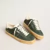 Soul Star in pelle scamosciata verde con tallone in pelle bianco latte
