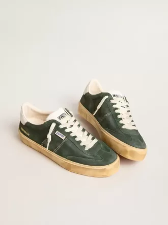 Soul Star in pelle scamosciata verde con tallone in pelle bianco latte