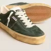 Soul Star in pelle scamosciata verde con tallone in pelle bianco latte