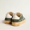 Soul Star in pelle scamosciata verde con tallone in pelle bianco latte