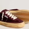 Soul Star in velluto bordeaux con linguetta del tallone in pelle bianca