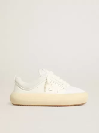 Space-Star Cube da donna in pelle bianca con stella traforata