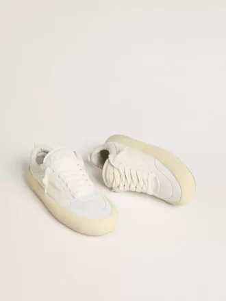 Space-Star Cube da donna in pelle bianca con stella traforata