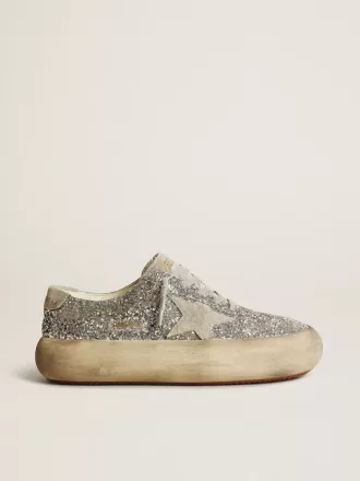 Space-Star da donna in glitter argento con stella grigio ghiaccio