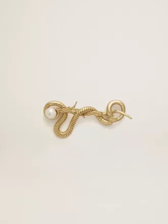 Spilla CNY in oro antico a forma di serpente