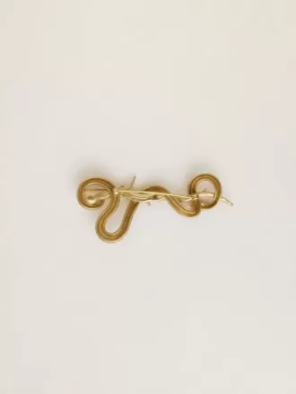 Spilla CNY in oro antico a forma di serpente