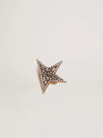 Spilla da donna color oro antico con cristalli decorativi