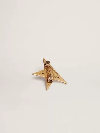 Spilla da donna color oro antico con cristalli decorativi