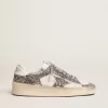 Stardan da donna in pelle bianca e glitter Stardan da donna in pelle bianca e glitter