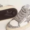 Stardan da donna in pelle bianca e glitter Stardan da donna in pelle bianca e glitter