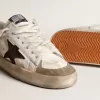 Stardan da uomo in nappa e pelle di cavallino con stella in camoscio marrone Stardan da uomo in nappa e pelle di cavallino con stella in camoscio marrone