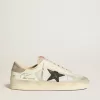 Stardan da uomo in pelle e nylon con stella in pelle nera e linguetta sul tallone in nabuk