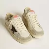 Stardan da uomo in pelle e nylon con stella in pelle nera e linguetta sul tallone in nabuk