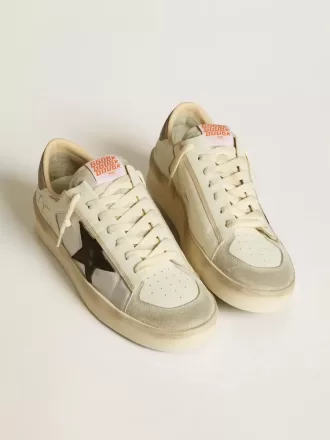 Stardan da uomo in pelle e nylon con stella in pelle nera e linguetta sul tallone in nabuk Stardan da uomo in pelle e nylon con stella in pelle nera e linguetta sul tallone in nabuk