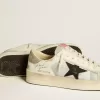 Stardan da uomo in pelle e nylon con stella in pelle nera e linguetta sul tallone in nabuk